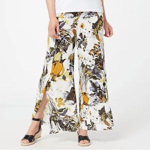 NWT TRUTH + STYLE PRINTED WOVEN FULL LENGTH PANTS NEUTRAL MULTI XXS